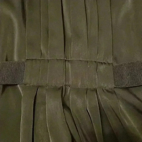 WHBM pleated high neck belted little black dress large - Picture 2 of 6